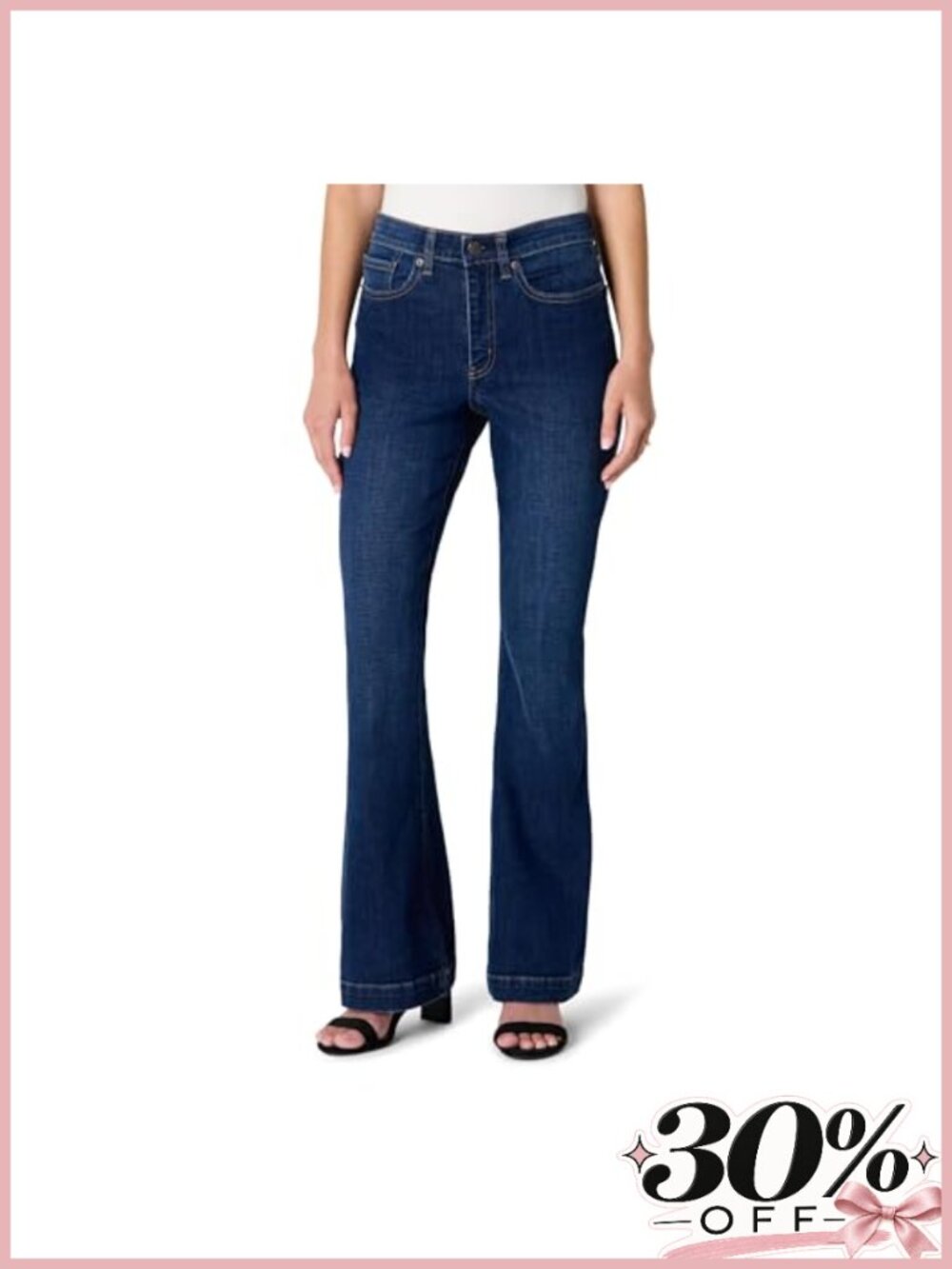 High Stretch High-Rise Flare Jeans Womens Cotton Blend 32 Inseam